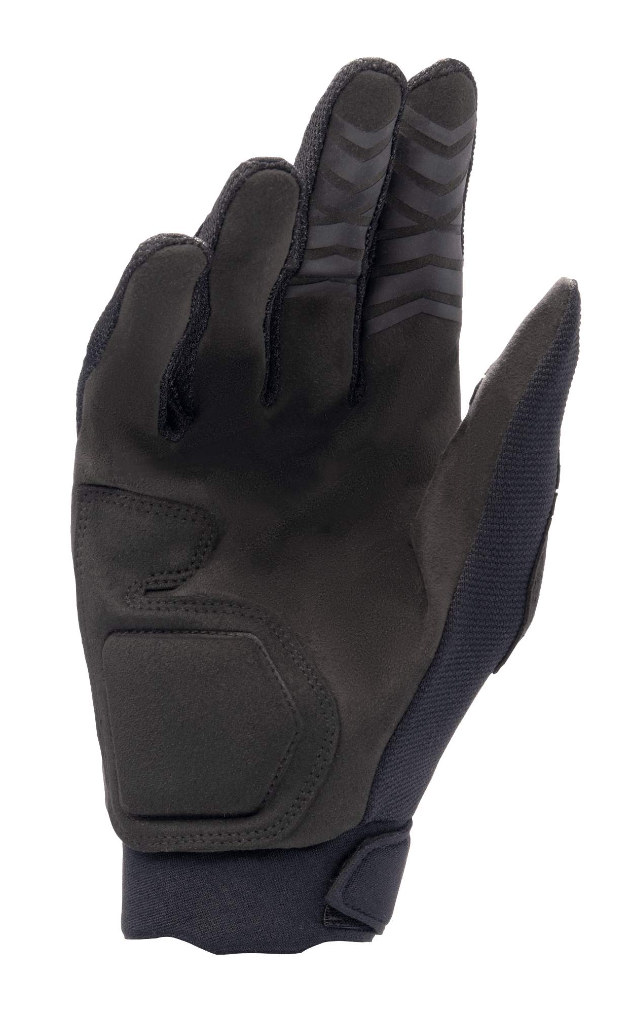 Guanti Alpinestars Full Bore XT, nero, vista del palmo in camoscio sintetico per durata e grip, cuciture ergonomiche e punte delle dita testurizzate per prestazioni off-road