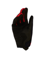 Guanti Techdura Alpinestars, guanti da moto off-road da uomo, neri e rossi, con palmo rinforzato in pelle scamosciata sintetica e imbottitura ergonomica.