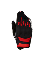 Alpinestars guanti Techdura, guanti motocross neri e rosso acceso, protezione nocche per enduro e trail, certificati CE