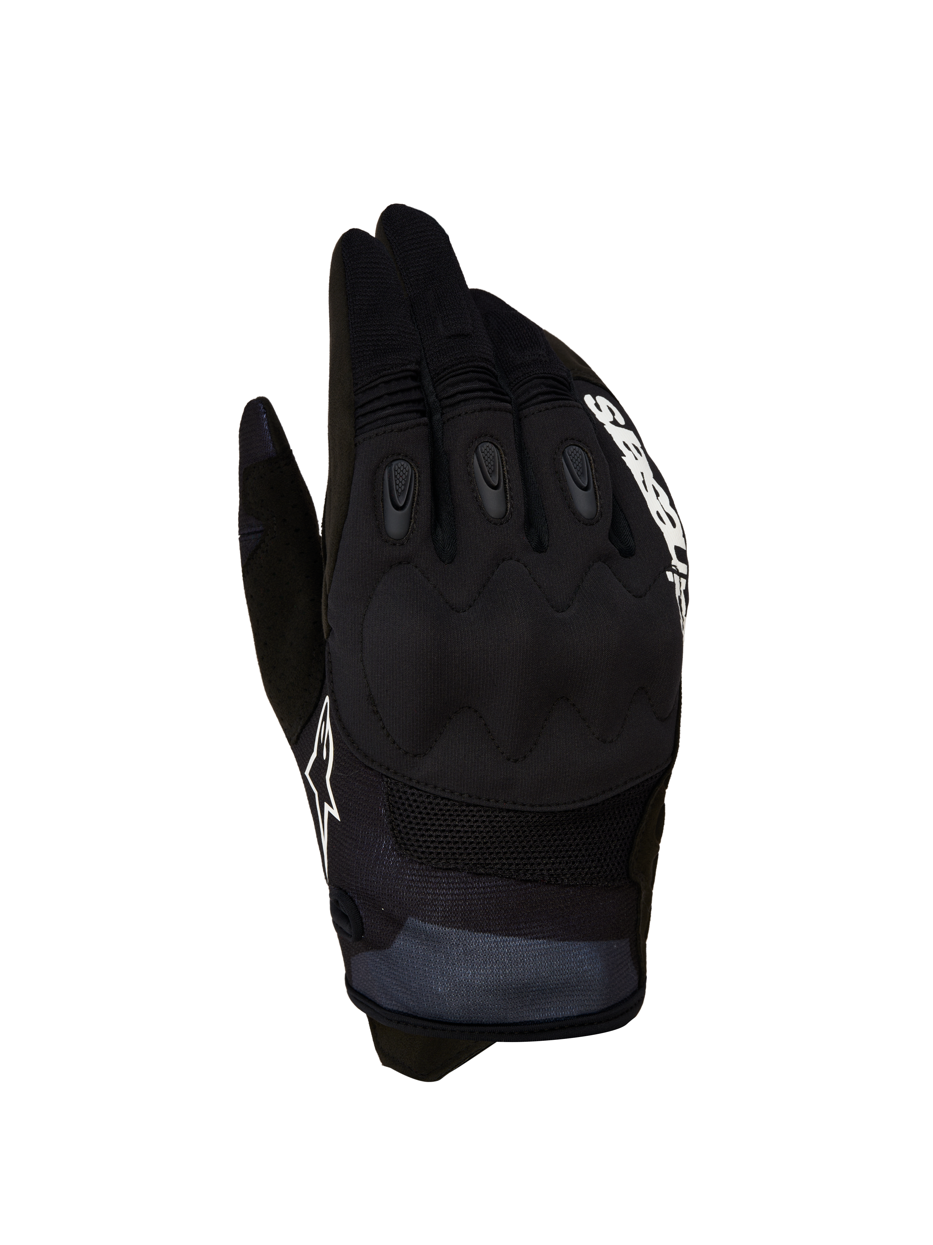 Alpinestars Guanti Techdura, guanti da moto off-road da uomo, neri e bianchi, con nocche rinforzate e certificati CE