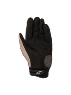 Guanti Alpinestars Megawatt V2, guanti da motocross fuoristrada, Stone Black, vista del palmo con area del pollice e del palmo rinforzata, grip testurizzato e regolazione del polso in Velcro con logo Alpinestars bianco.