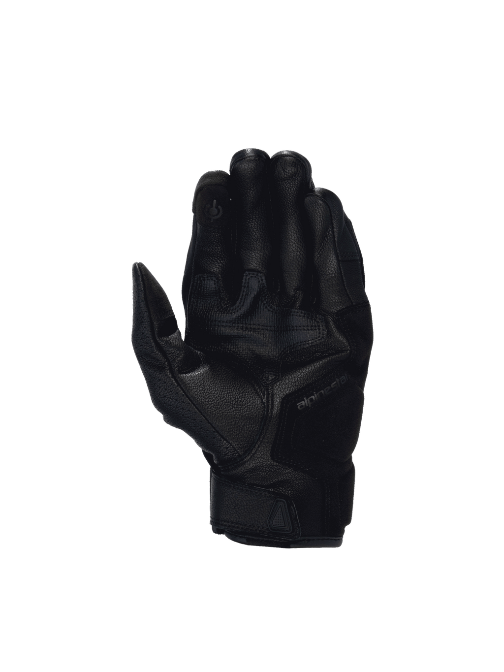 Alpinestars Guanti Celer V3, guanti da moto da strada in pelle di capra neri, palmo rinforzato e punta touchscreen