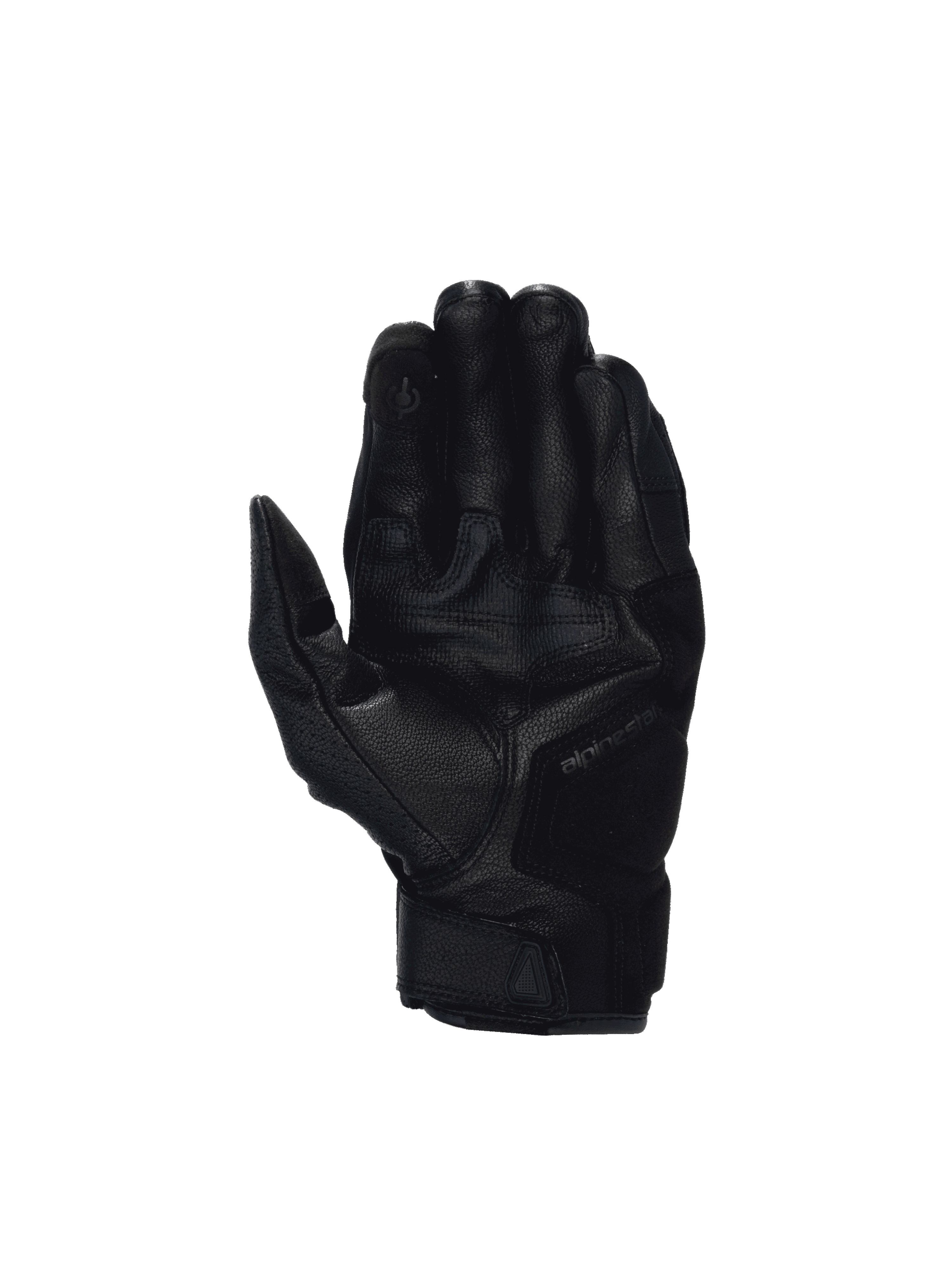 Alpinestars Guanti Celer V3, guanti da moto da strada in pelle di capra neri, palmo rinforzato e punta touchscreen