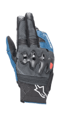 Guanti Alpinestars Morph Sport, guanti da moto, nero e blu sodalite, dotati di protezioni per le nocche sovra-iniettate, dorso in MorphTech Weave con inserti RIDEKNIT, logo con stella bianca sul polsino, tessuto tecnico testurizzato per corse su strada