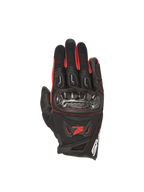 Alpinestars Guanti Honda SMX-2 Air Carbon V2, guanti da moto da uomo, neri e rossi, con protezioni per le nocche in carbonio e mesh 3D traspirante, ideali per uso stradale.
