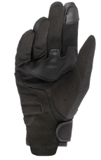 Guanti Alpinestars Copper, guanti da moto urban, nero, vista lato palmo in camoscio sintetico, punta del dito compatibile con touchscreen, imbottitura del palmo rinforzata e chiusura sicura del polso con gancio e asola