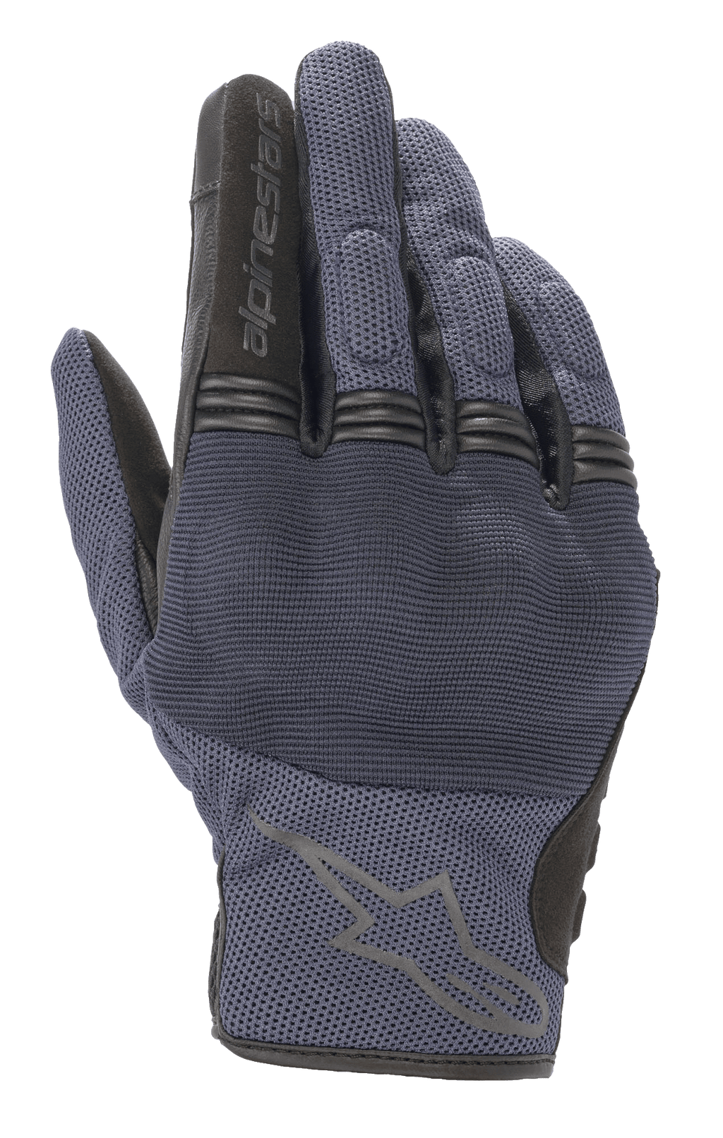 Alpinestars Copper Gloves, guanti da moto urban, blu Mood Indigo con dettagli neri, costruzione in tessuto mesh, con protezione rigida per le nocche e snodi a fisarmonica sulle dita, logo Alpinestars sul dorso