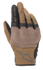 Alpinestars Copper Gloves, guanti da moto urban, marrone teak e nero, costruzione in mesh traspirante, pannello testurizzato sulle nocche, polsino corto con logo e marchio Alpinestars