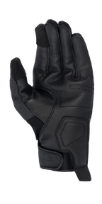Guanti Alpinestars Morph Street, nero, vista del palmo di un guanto da moto a polsino corto con palmo in pelle testurizzata, polpastrelli compatibili con touchscreen e chiusura regolabile del polso, abbigliamento moto urban