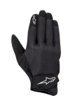 Alpinestars Stated Air Gloves, guanti da moto neri, dorso in mesh per la massima ventilazione, loghi a stella bianchi su indice e cinturino, chiusura in velcro regolabile, materiale sintetico leggero, design urbano aerodinamico