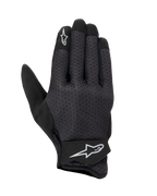 Alpinestars Stated Air Gloves, guanti da moto neri, dorso in mesh per la massima ventilazione, loghi a stella bianchi su indice e cinturino, chiusura in velcro regolabile, materiale sintetico leggero, design urbano aerodinamico