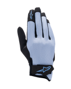 Alpinestars Stated Air Gloves, guanti da moto, blu stonewash e nero, dorso in airprene elasticizzato con texture traforata, logo a stella blu su indice e chiusura del polso, design leggero e traspirante per la guida estiva
