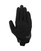 Guanti Alpinestars SP X 1, guanti da moto Nero/Nero, vista del palmo con costruzione in pelle sintetica e zone d'impatto rinforzate, slider del palmo in TPR e chiusura del polsino compatta