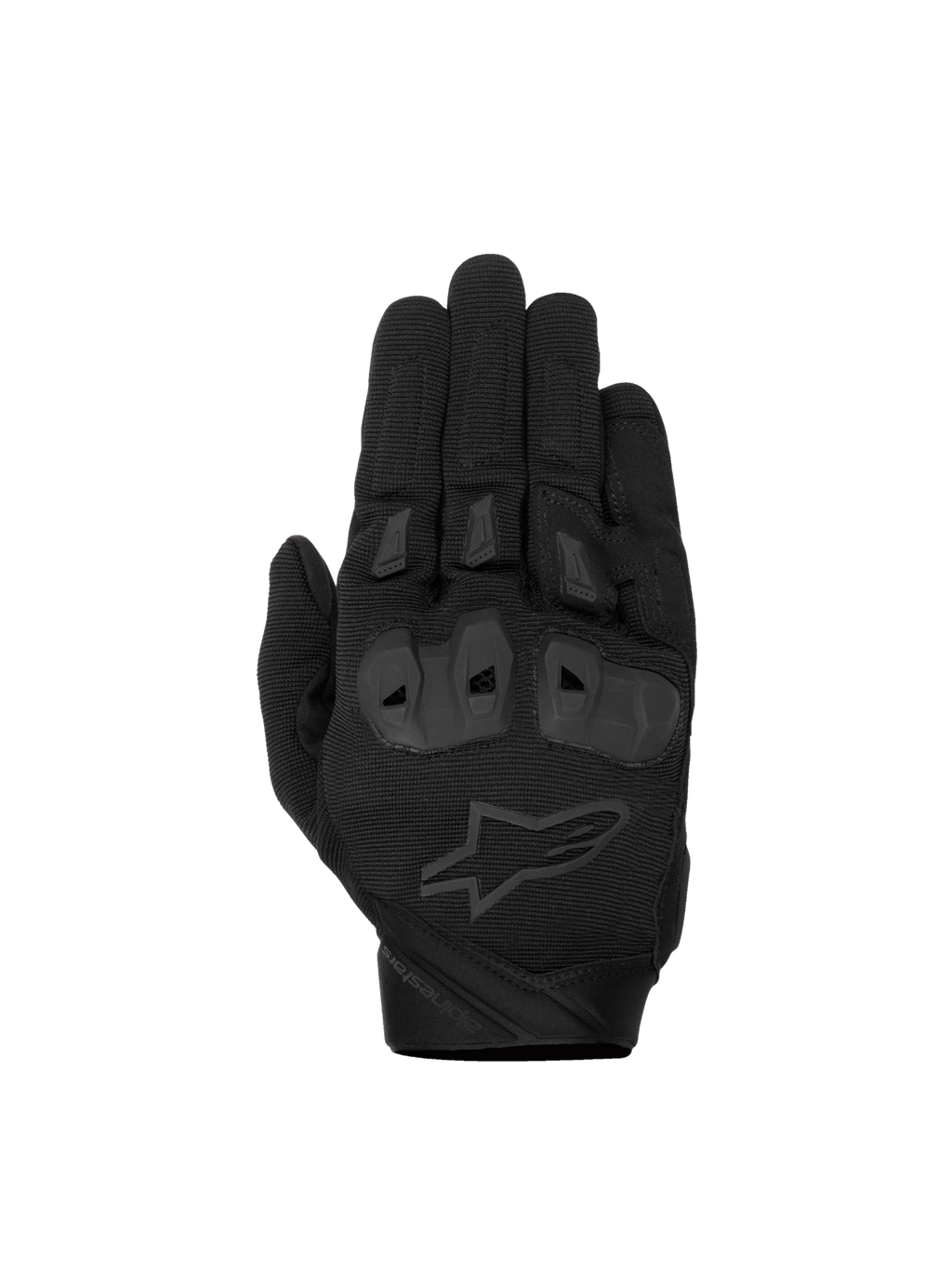 Alpinestars Guanti SP X 1, guanti da moto racing da uomo, nero, in tessuto elasticizzato con protezioni nocche in TPR e palmo rinforzato, certificati CE
