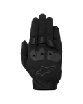 Alpinestars SP X 1 Gloves, guanti da moto sportivi neri, dorso in tessuto elasticizzato testurizzato, logo a stella nero tono su tono, protezioni nocche in TPR integrate e slider sulle dita, design sportivo resistente