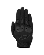 Alpinestars SP X 1 Gloves, guanti da moto sportivi neri, dorso in tessuto elasticizzato testurizzato, logo a stella nero tono su tono, protezioni nocche in TPR integrate e slider sulle dita, design sportivo resistente