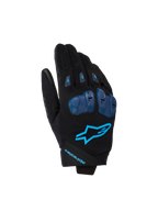 Alpinestars SP X 1, guanti da moto racing, nero e blu Blithe, con protezioni per le nocche in TPR blu, logo a stella blu brillante sul dorso, costruzione in tessuto elasticizzato, design sportivo con dettagli orientati alle prestazioni