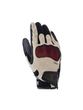 Alpinestars Mogress Airflow Gloves, guanti da moto beige, neri e rossi, con protezione nocche Nucleon Plasma rossa, dita perforate al laser, pannelli in mesh 3D per la ventilazione e polsino corto con cinturino in velcro