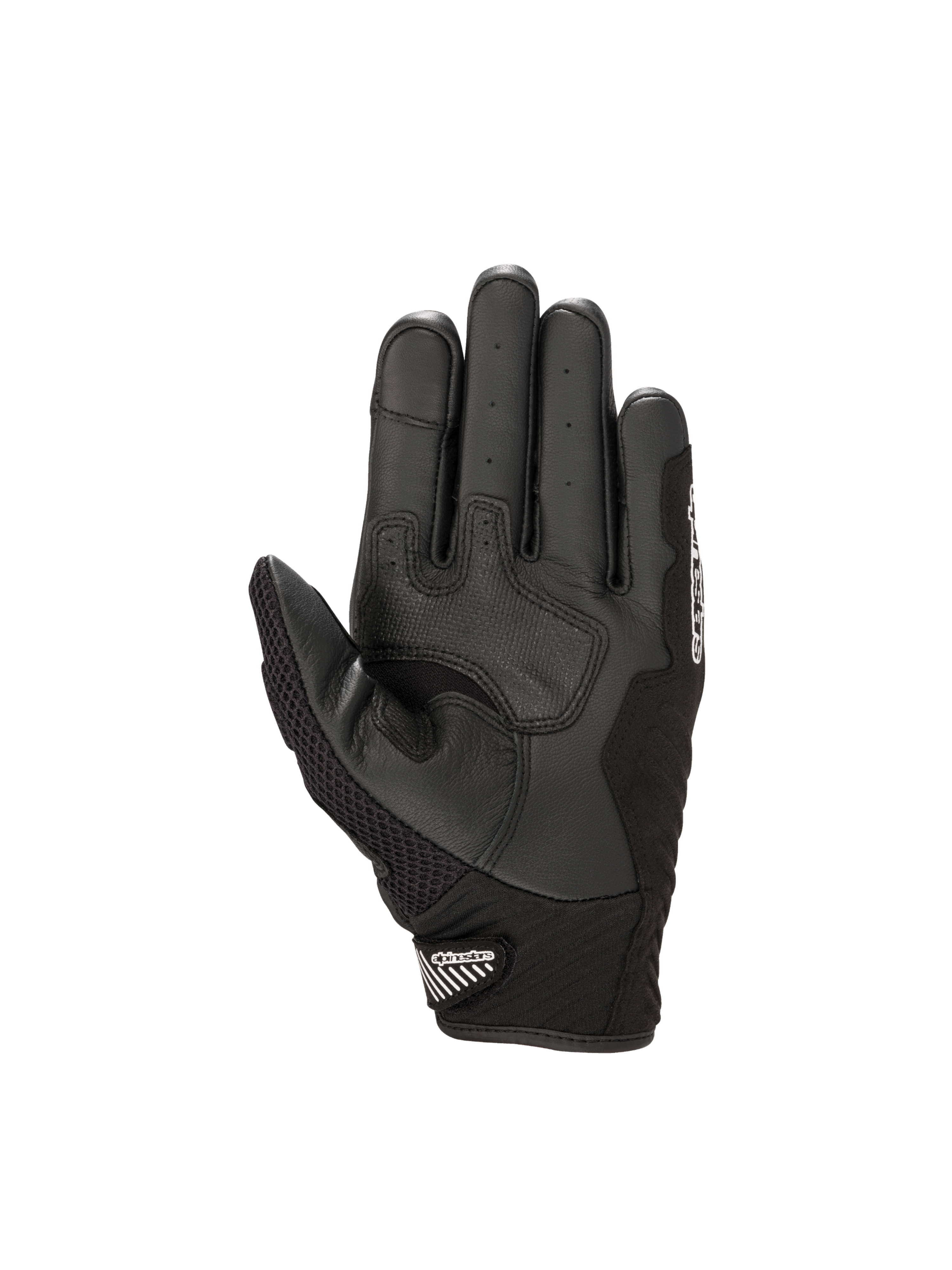 Alpinestars Guanti SMX-1 Air V2, guanti da moto urban da uomo, vista del palmo, neri e bianchi, in pelle e mesh con rinforzi grip, certificati CE