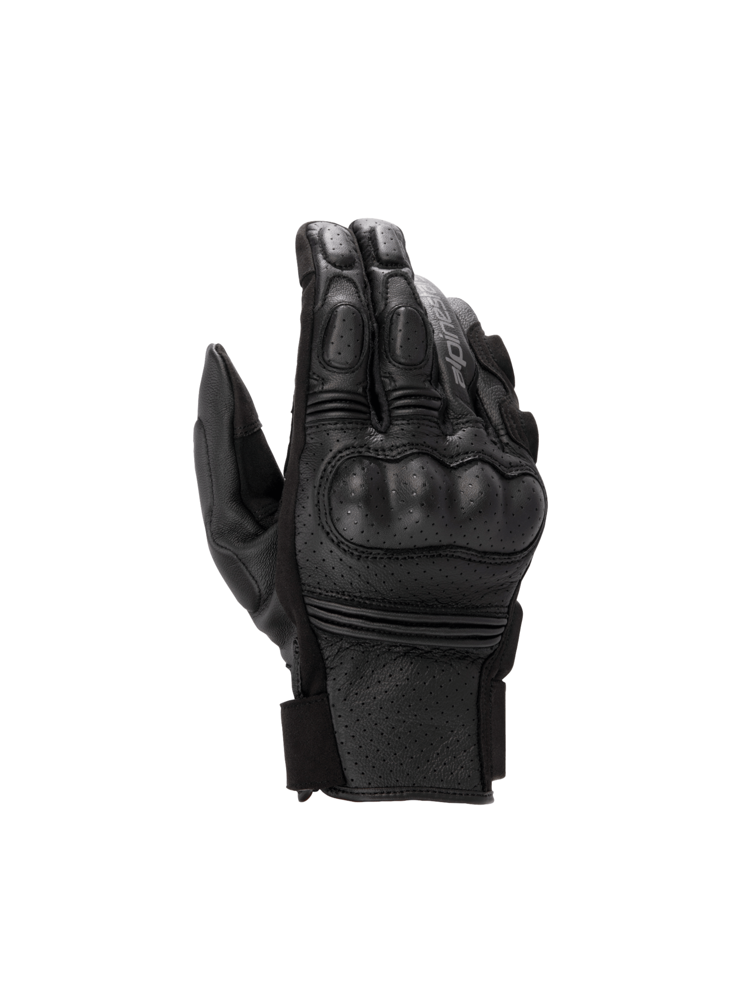Alpinestars Guanti Phenom Leather Air, guanti da moto in pelle traforata da uomo, neri, con protezione rigida sulle nocche.