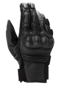 Alpinestars Phenom Leather Air Gloves, guanti da moto neri, costruzione in pelle di capra traforata, protezione rigida integrata sulle nocche, inserti elasticizzati a fisarmonica sulle dita e chiusura a polsino corto