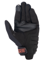 Guanti Alpinestars MM93 Losail V2, guanti da moto urban, nero, vista del palmo con costruzione in camoscio sintetico, polpastrello compatibile con touchscreen e chiusura a strappo con logo MM93 rosso
