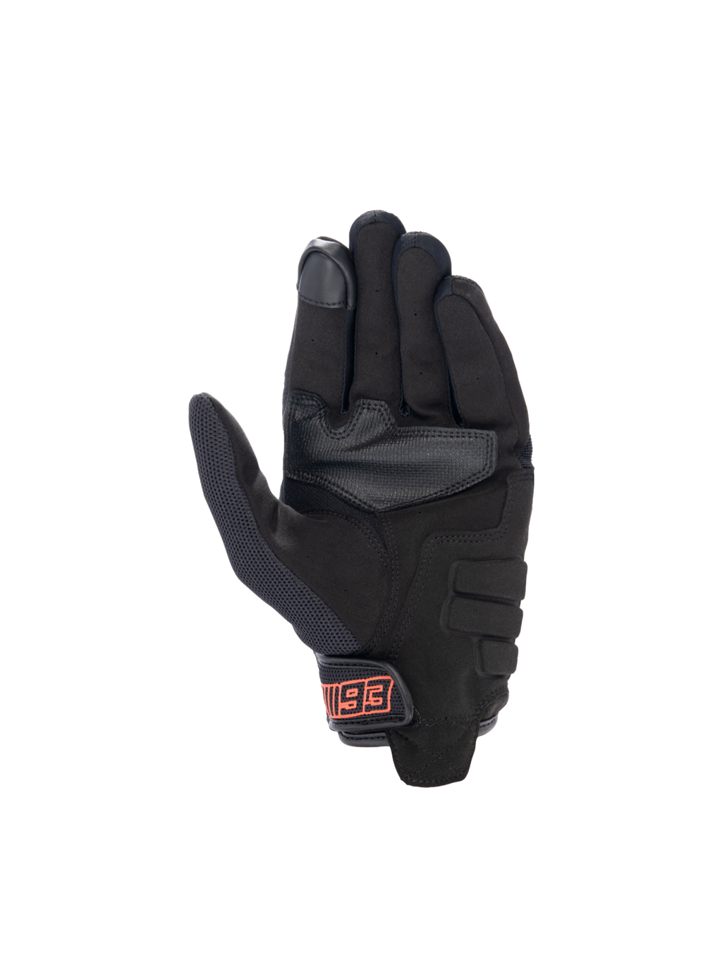 Alpinestars Guanti MM93 Losail V2, guanti da moto urban uomo, neri e rosso fluo, palmo in camoscio e indice touchscreen
