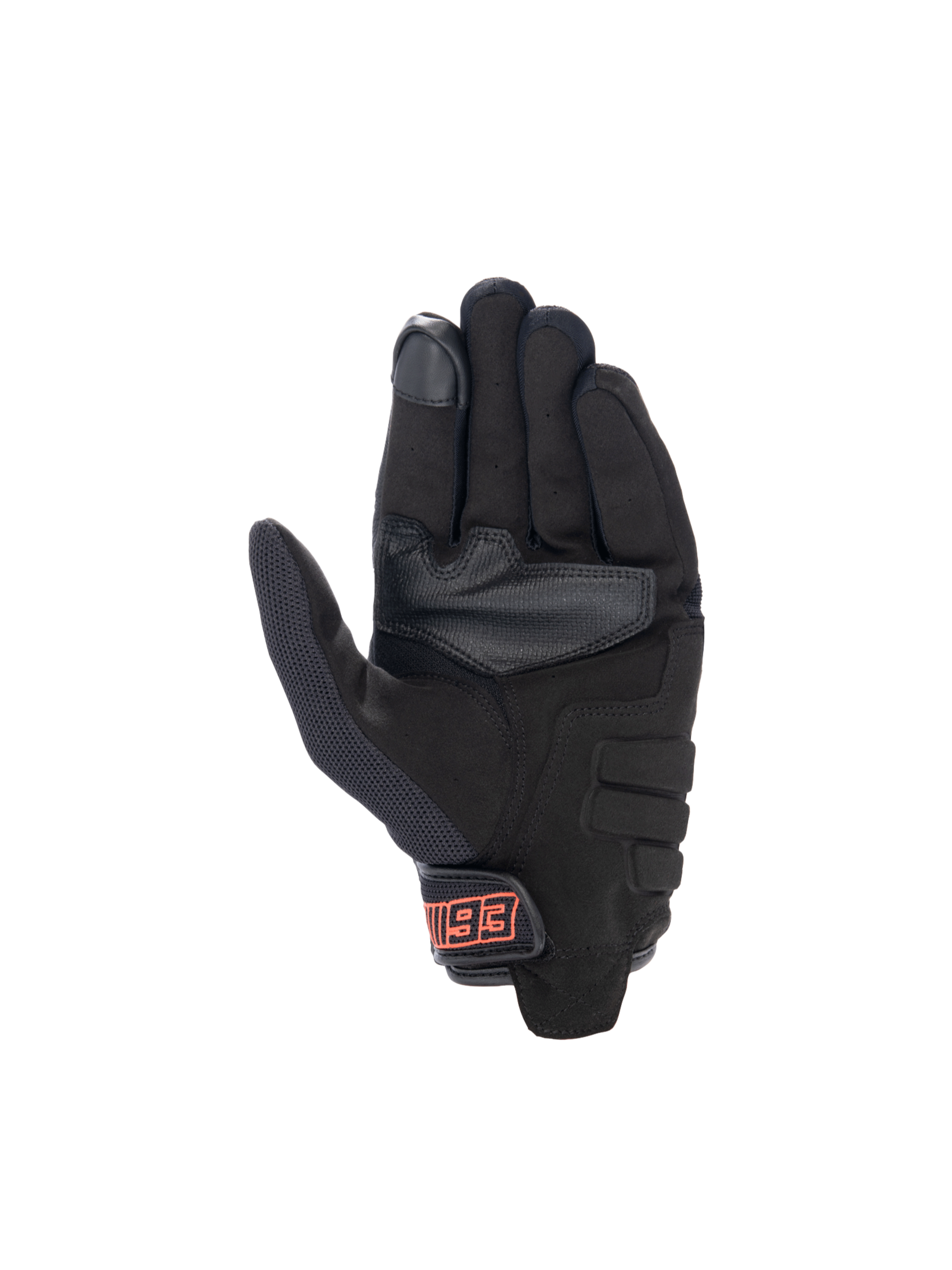 Alpinestars Guanti MM93 Losail V2, guanti da moto urban uomo, neri e rosso fluo, palmo in camoscio e indice touchscreen