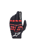Alpinestars Guanti MM93 Losail V2, guanti da moto urban da uomo, nero e rosso fluo, in tessuto con protezione nocche rigida e logo Marc Marquez 93.