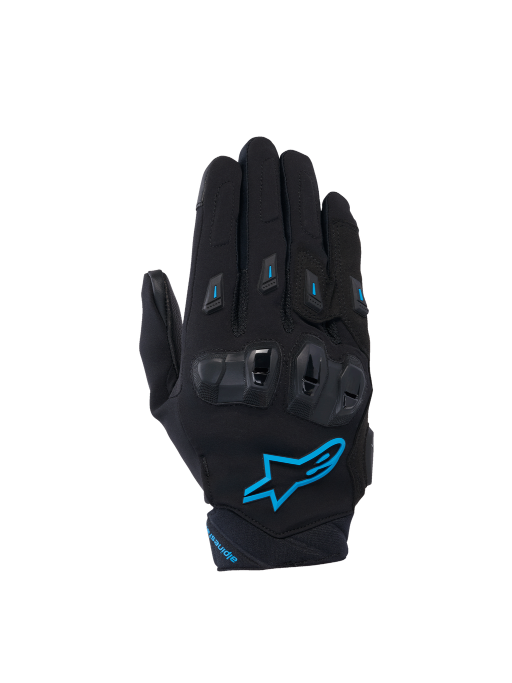 Alpinestars Guanti Stella SP X 3, guanti da moto da donna, neri e blu, con protezione nocche in TPU e mesh 3D.