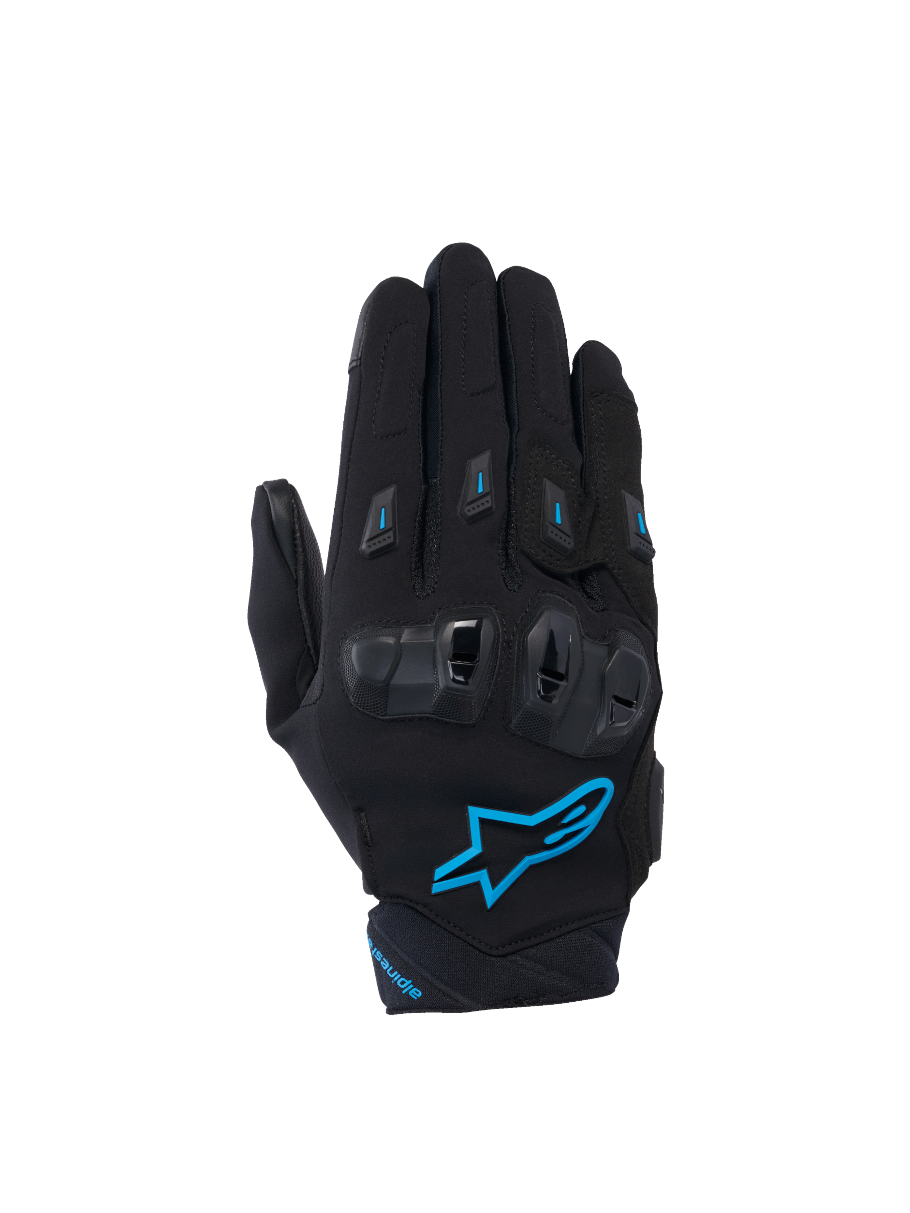 Alpinestars Guanti Stella SP X 3, guanti da moto da donna, neri e blu, con protezione nocche in TPU e mesh 3D.