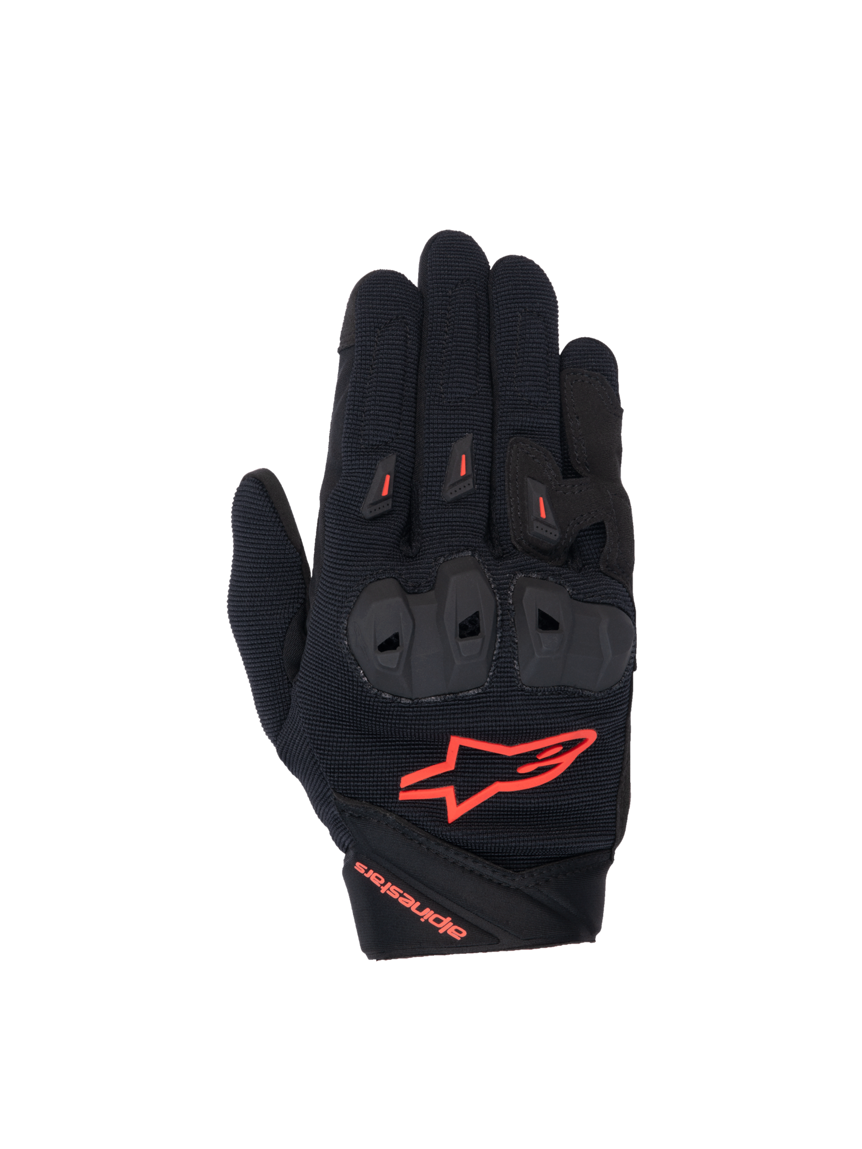 Alpinestars Guanti Stella SP X 1, guanti da moto racing da donna, nero e rosso fluo, con nocche in TPR e tessuto ventilato.