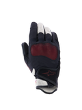 Guanti Alpinestars Stella Mogress Airflow, guanti da moto da donna, nero, ecru e corallo sfumato, vista del dorso con inserti in mesh 3D, protezione nocche Nucleon Plasma e chiusura a strappo sul polso