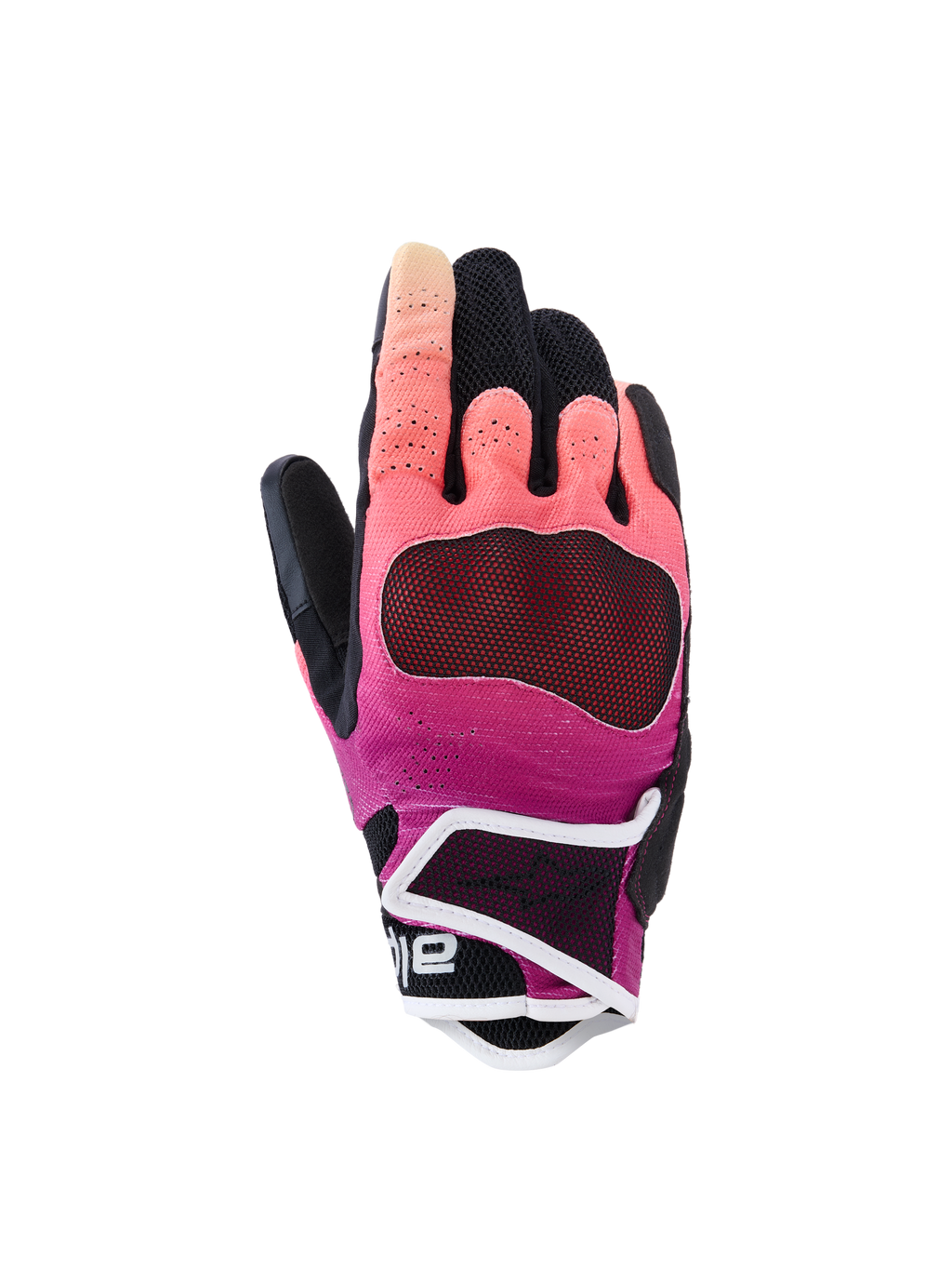 Alpinestars Stella Mogress Airflow Gloves, guanti da moto da donna, corallo sfumato e nero con finiture bianche, con dorso in tessuto ventilato, pannelli delle dita traforati al laser e polsino corto protettivo per la guida urbana