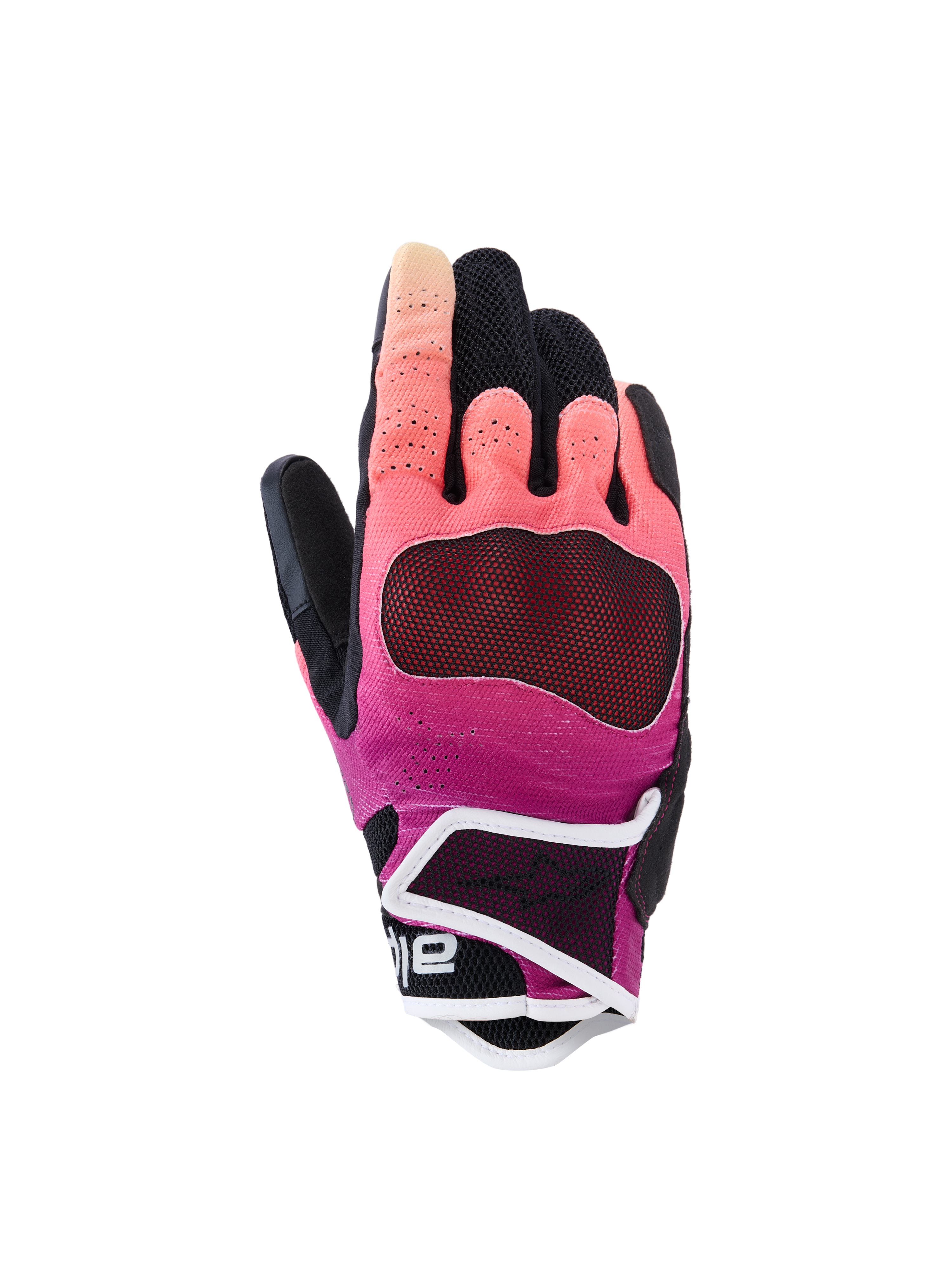 Alpinestars Stella Mogress Airflow Gloves, guanti da moto da donna, corallo sfumato e nero con finiture bianche, con dorso in tessuto ventilato, pannelli delle dita traforati al laser e polsino corto protettivo per la guida urbana