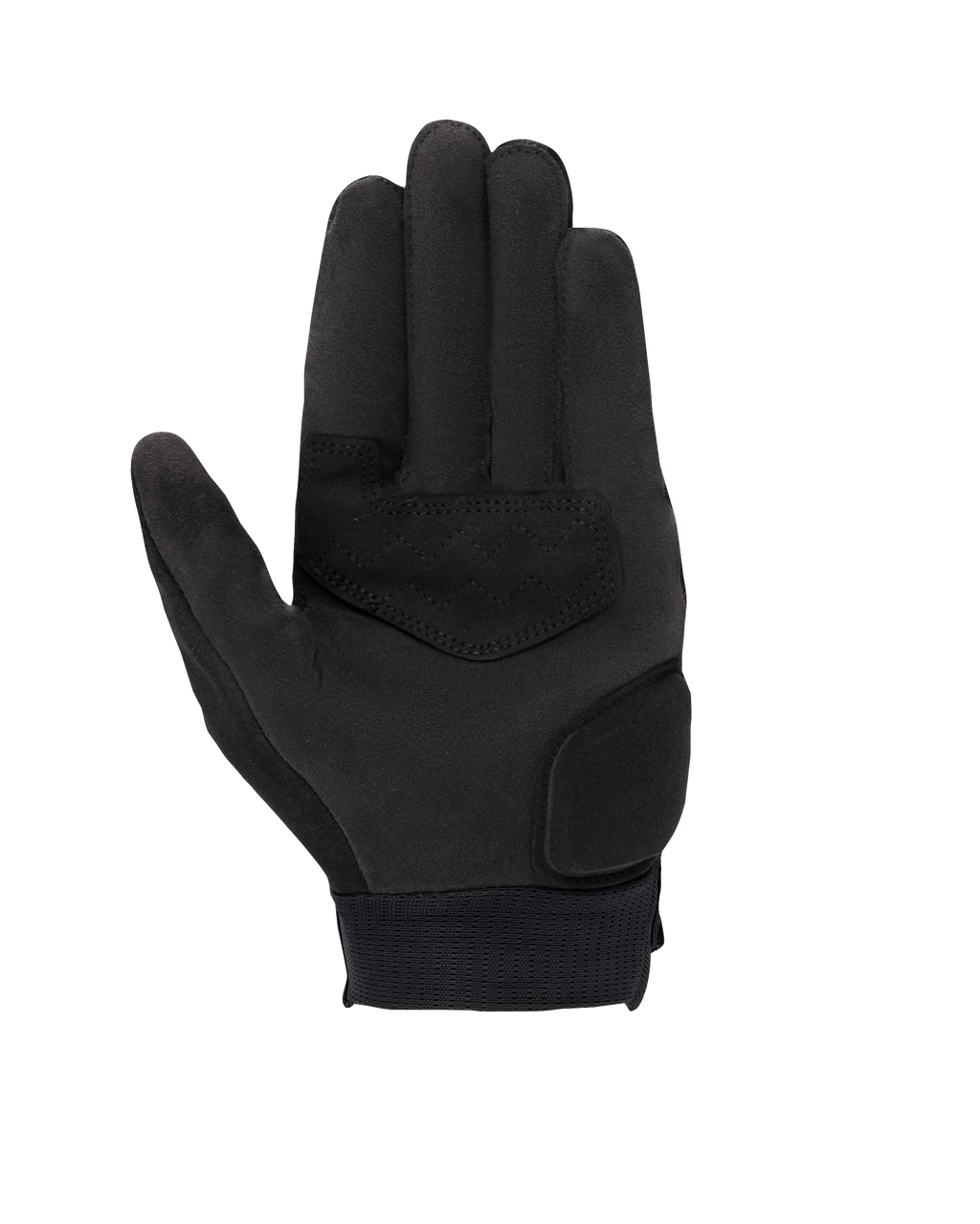 Guanti Alpinestars Stated Donna, nero, vista del palmo in materiale scamosciato sintetico, aree rinforzate su palmo e pollice, polpastrelli compatibili con touchscreen e polsino elastico, abbigliamento moto urban