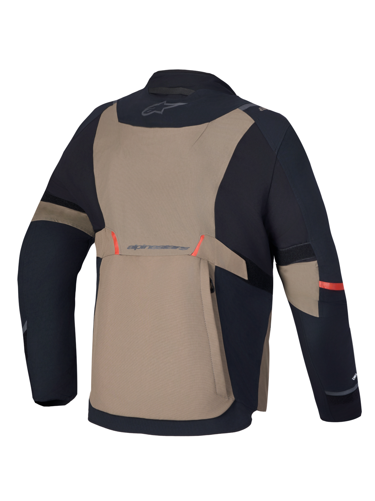 Alpinestars St-7 V2 2L Gore-Tex Giacca, giacca da moto adventure touring, nero e marrone, vista posteriore con struttura laminata e inserti elasticizzati