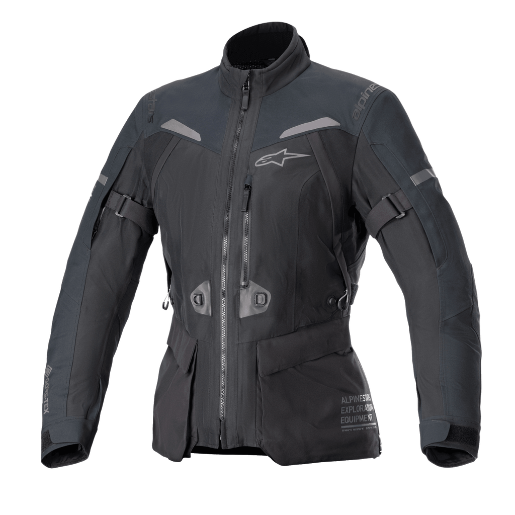 Alpinestars Giacca Stella ST-7 2L GORE-TEX, giacca da moto touring da donna, nera e grigio scuro, impermeabile, certificata CE Classe AA