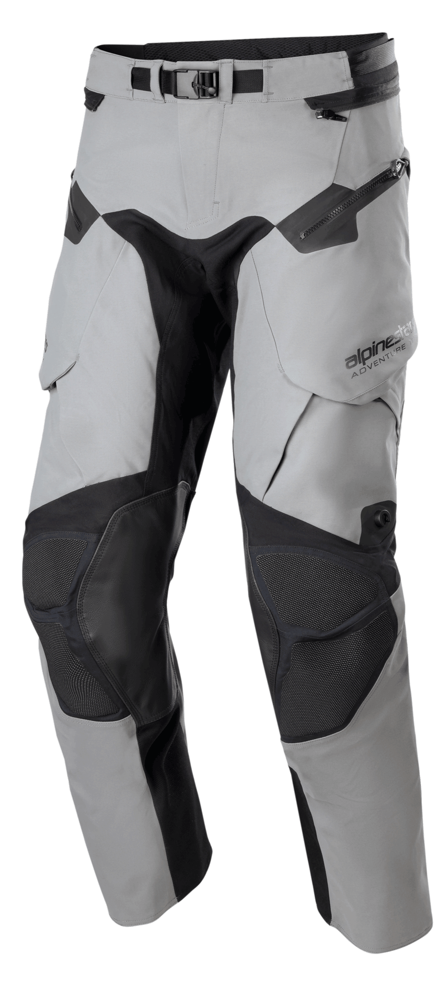 Alpinestars Boulder 3L GORE-TEX Pants, pantaloni da moto adventure touring, grigio scuro e nero, con pannelli rinforzati in Superfabric sulle ginocchia, tasche cargo con zip e cintura regolabile in vita, struttura impermeabile e resistente per la guida off-road e adventure