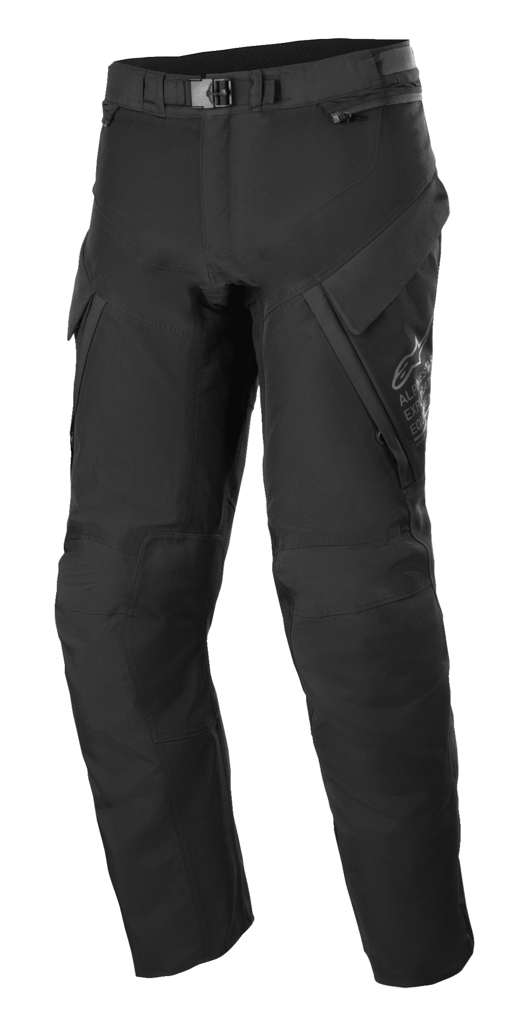 Alpinestars Pantaloni ST-7 2L GORE-TEX, pantaloni adventure touring, nero e grigio scuro, con ampie tasche cargo, chiusura a fibbia magnetica in vita, rinforzi sulle ginocchia e struttura in tessuto tecnico per protezione contro ogni condizione meteo
