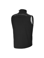 Alpinestars Gilet Softshell Techstar Ragazzo, gilet da motocross, nero, vista posteriore, con marchio Alpinestars tono su tono sulla parte superiore della schiena, collo alto con cordino di regolazione, materiale softshell leggero e antivento