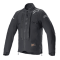 Giacca Alpinestars Techdura, giacca da moto off-road Black Reflex, con loghi a stella bianchi sulle spalle, marchio Alpinestars tono su tono sui pannelli del petto, zip frontale e costruzione in tessuto resistente, design tecnico da enduro.