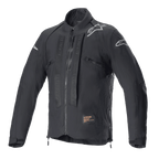 Giacca Alpinestars Techdura, giacca da moto off-road Black Reflex, con loghi a stella bianchi sulle spalle, marchio Alpinestars tono su tono sui pannelli del petto, zip frontale e costruzione in tessuto resistente, design tecnico da enduro.