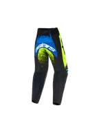 Alpinestars 2026 Kids Racer Nomur Pants, pantaloni motocross per ragazzi, blu scuro, giallo fluo e blu UCLA, vista posteriore con logo Astars bianco e accenti neon, design resistente per fuoristrada