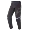 Alpinestars 2021 Techstar Phantom Pants, pantaloni da motocross, nero con accenti bianchi, logo a stella sagomato sulla coscia, marchio ASTARS sulle ginocchia, tessuto rip-stop tecnico con zone perforate e costruzione del ginocchio 3D Babel per prestazioni off-road