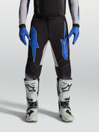 Alpinestars pantaloni Supertech Hiten AFD da motocross per uomo, neri e blu, in ripstop elasticizzato leggero.