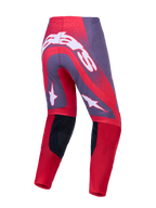 Alpinestars Supertech Hiten AFD, pantaloni motocross rossi e grigi, vista posteriore con mesh ventilata e pannelli in pelle