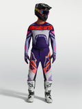 Alpinestars Supertech Dyna Gear Set, completo motocross da uomo, viola e rosa fluo, maglia e pantaloni racing off-road