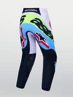 Alpinestars pantaloni Supertech Dyna, pantaloni da motocross uomo verde fluo e neri, retro in rip-stop elasticizzato.
