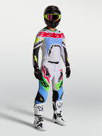 Alpinestars Pantaloni Supertech Dyna, pantaloni motocross da uomo, lilla chiaro e verde fluo, parte di un kit da gara